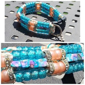 Custom Handmade Beaded Bling Dog Collar